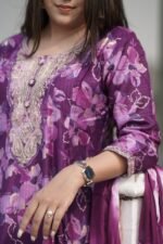 Royal Orchid Embroidered Kurta Set - Image 2