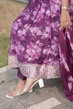 Royal Orchid Embroidered Kurta Set - Image 3