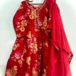 Crimson Bloom Embroidered Kurta Set