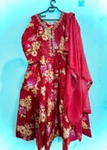 Crimson Bloom Embroidered Kurta Set - Image 3