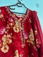 Crimson Bloom Embroidered Kurta Set - Image 2